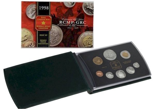 RDC 1998 Canada Royal Canadian Mounted Police Proof Double Dollar Set (silver coins toned) Hot on Sale