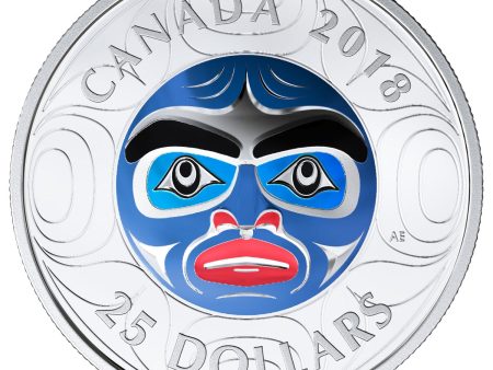 RDC 2018 Canada $25 Ancestor Moon Mask Ultra-High Relief Silver (No Tax) impaired For Sale