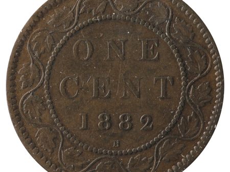 1882H Obv. 2 Canada 1-Cent F-VF (F-15) Scratched, Cleaned or Impaired. Fashion