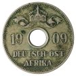 German East Africa 1909J 10 Heller Very Fine (VF-20) Supply