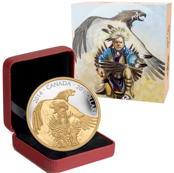 RDC 2014 Canada $20 Nanaboozhoo & the Thunderbird Gold Plated (No Tax) Scratched For Cheap