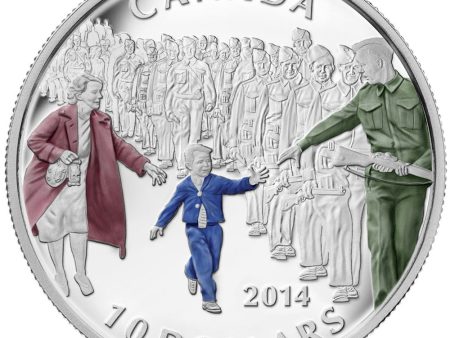 RDC 2014 Canada $10  Wait for Me, Daddy  Fine Silver Coloured (No Tax) lightly toned Online Hot Sale