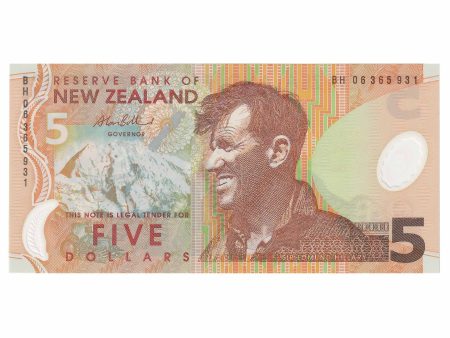 New Zealand 2006 5 Dollar Note, Pick #186b, UNC Sale