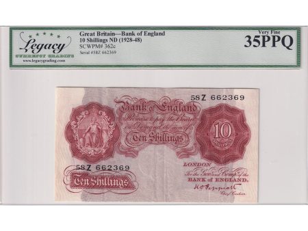 Great Britain Note, 1928-1948 10 Shillings, Pick #362c, Legacy Certified VF-35 PPQ Fashion