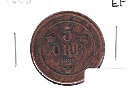 Sweden 1883 5 Ore VF-EF (VF-30) Fashion