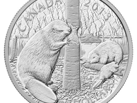 RDC 2013 Canada $50 The Beaver 5oz. Fine Silver Coin (No Tax) Impaired Supply