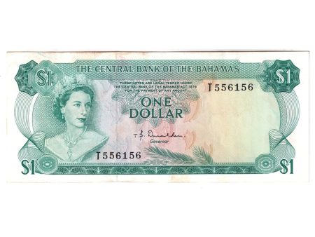 Bahamas Note, Pick #35a 1974 1 Dollar, Donaldson, AU-UNC (AU-55) Stain Hot on Sale