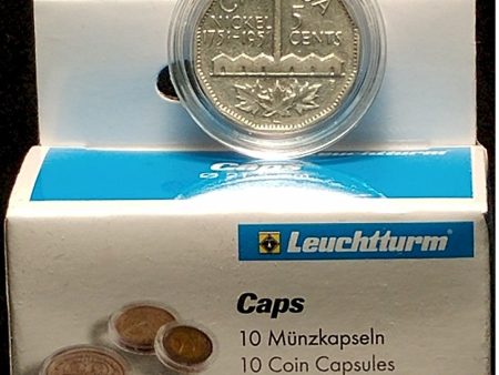 10 x Round Plastic Coin Capsules for Canadian or US 5-cents (21.5mm) Online now