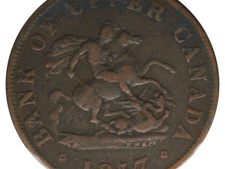 PC-5D 1857 Upper Canada Bank Token Half Penny VG-F (VG-10) impaired Online