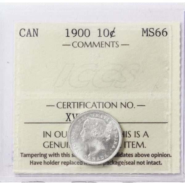 1900 Canada 10-cents ICCS Certified MS-66 Hot on Sale