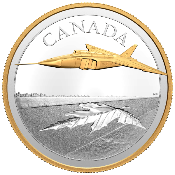 RDC 2021 Canada $50 The Avro Arrow Fine Silver Coin (No Tax) scratched capsule Online now