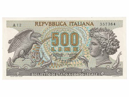 Italy 1966 500 Lire Note, Pick #93a, UNC on Sale