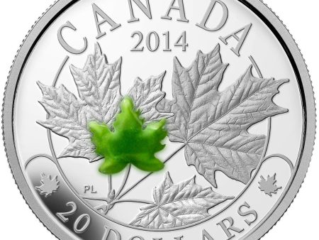 RDC 2014 Canada $20 Majestic Maple Leaves with Jade Fine Silver (impaired) Online Sale