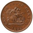 PC-5C1 1854 Province of Canada, Bank of Upper Canada Half Penny Token UNC+ (MS-62) $ Online