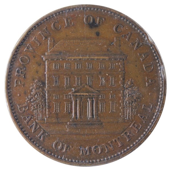 PC-2b 1842 Province of Canada Bank of Montreal Penny Token ICCS Certified EF-45 BR #526 For Sale