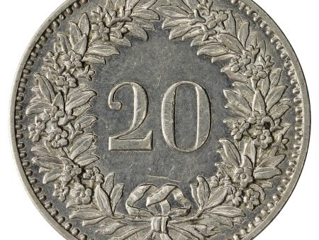 Switzerland 1899 20 Rappen Almost Uncirculated (AU-50) $ Online Sale