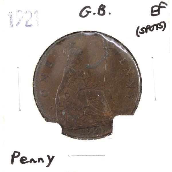 Great Britain 1921 Penny Extra Fine (EF-40) Spots Online now