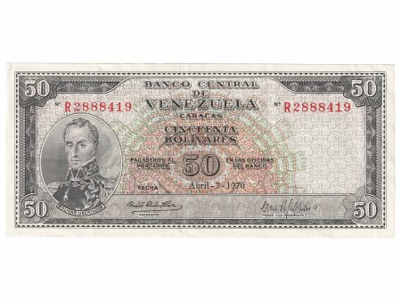 Venezuela 1970 50 Bolivares Note, Pick #47f, EF Hot on Sale