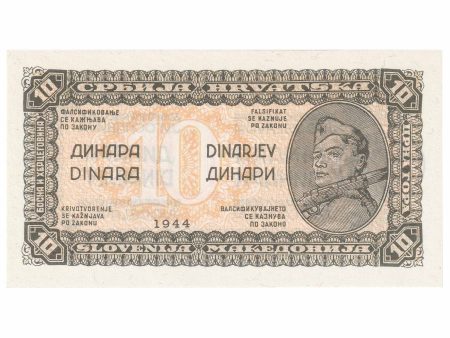 Yugoslavia 1944 10 Dinara Note, Pick #50a, UNC Online Hot Sale