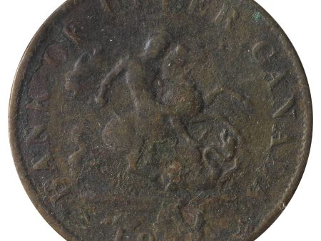 PC-5B2 1852 Upper Canada Half Penny Token VG-F (VG-10) Scratched, Cleaned or Impaired. For Discount