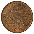 New Zealand 1942 Penny AU-UNC (AU-55) Discount