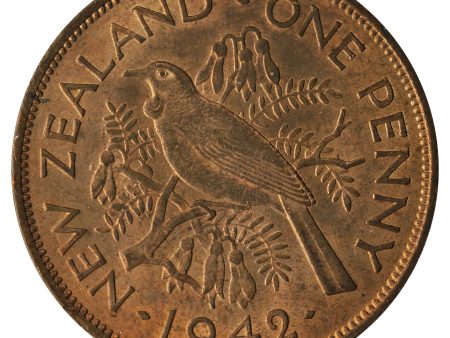 New Zealand 1942 Penny AU-UNC (AU-55) Discount