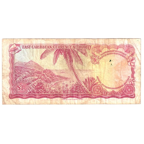 East Caribbean States Pick #13a 1965 $1 Note Sign 1 Very Fine (VF-20) Damaged Online Hot Sale