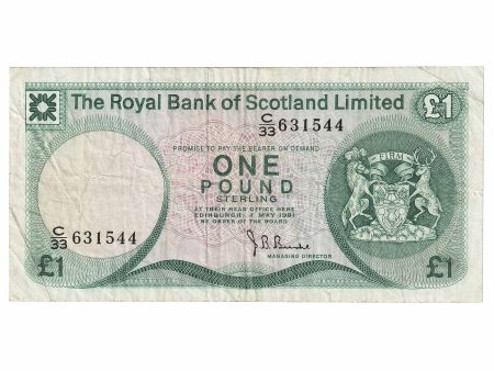 Scotland 1981 Royal Bank of Scotland 1 Pound Note, SC815, VF Online Hot Sale