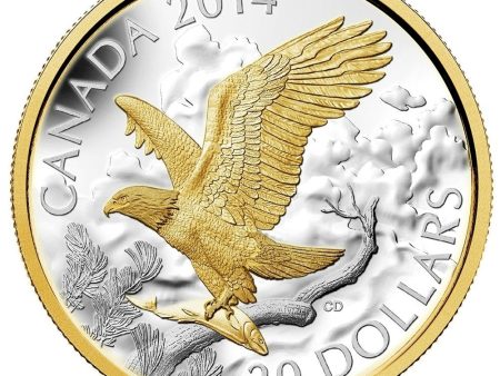 RDC 2014 Canada $20 Gilded Perched Bald Eagle (No Tax) light toning Online Sale