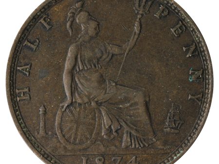 Great Britain 1874 1 2 Penny Very Fine (VF-20) Fashion