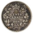 1918 Canada 5-Cents VG-F (VG-10) Scratched, Cleaned or Impaired. Cheap