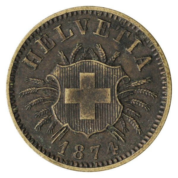 Switzerland 1874 5 Rappen Very Fine (VF-20) on Sale