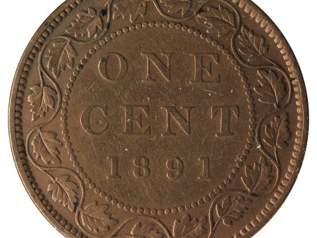 1891 Obv. 3 Canada 1-Cent F-VF (F-VF) Cleaned Sale