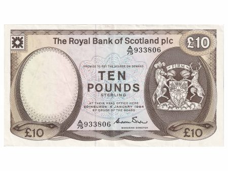 Scotland 1984 Royal Bank of Scotland 10 Pound Note, SC851, EF-AU Fashion