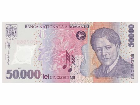 Romania 2001-04 50,000 Lei Note, Pick #113a, UNC Online now