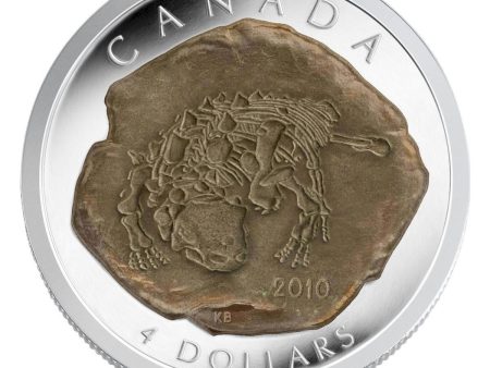 RDC 2010 Canada $4 Dinosaur Collection - Euoplocephalus Silver (No Tax) impaired For Cheap