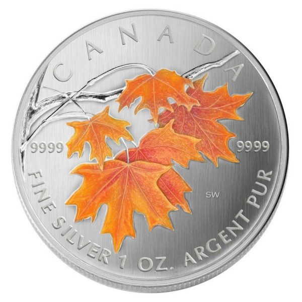 RDC 2007 Canada $5 Sugar Maple in Orange - Coloured Silver Maple (No Tax) spots Discount