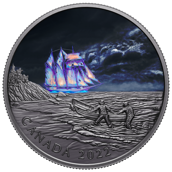 RDC 2022 $50 Canadian Ghost Ship Fine Silver Coin (No Tax) Small Scuff on outer box For Sale