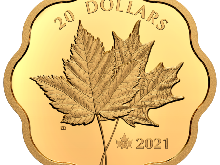 RDC 2021 Canada $20 Iconic Maple Leaves Gold Plated Fine Silver (No Tax) Scuffed Sale