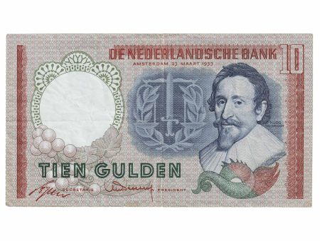 Netherlands 1953 10 Gulden Note, Pick #85, EF Cheap