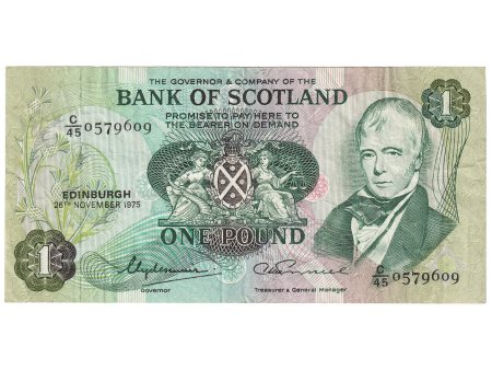 Scotland 1975 Bank of Scotland 1 Pound Note, SC109c, VF Online