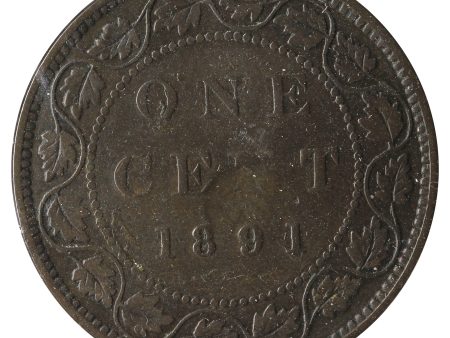 1891 Obv. 2 Canada 1-Cent F-VF (F-15) Impaired Hot on Sale