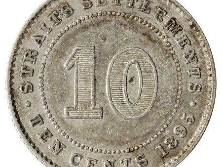 Straits Settlements 1895 10 Cents EF-AU (EF-45) $ Fashion