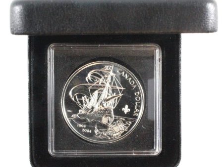 1604-2004 Canada Fleur de Lis Privy Silver Dollar in Case (No Tax) For Sale