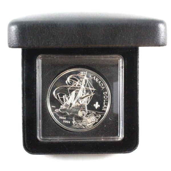 1604-2004 Canada Fleur de Lis Privy Silver Dollar in Case (No Tax) For Sale