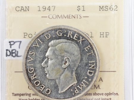 1947 Pointed 7, 2x HP Canada Dollar ICCS Certified MS-62 (XAI 194) Cheap