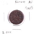 Norway 1876 2 Ore Almost Uncirculated (AU-50) Impaired Online