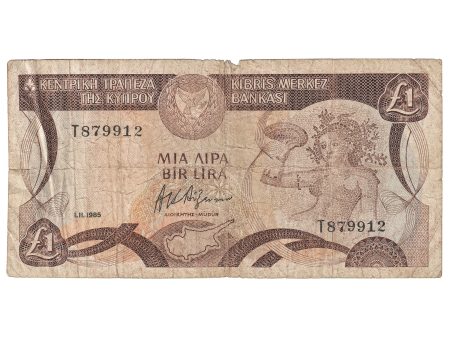 Cyprus 1985 1 Pound Note, Pick #50, Circ Online now