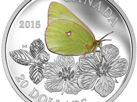 RDC 2015 $20 Butterflies of Canada - Giant Sulphur Silver (No Tax) dents residue on sleeve Online