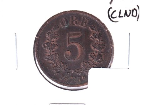 Norway 1876 5 Ore Extra Fine (EF-40) Cleaned Cheap